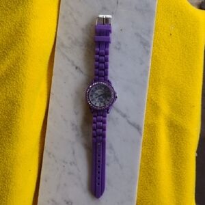 Accutine GNW Purple Silicone Strap Watch NWOT